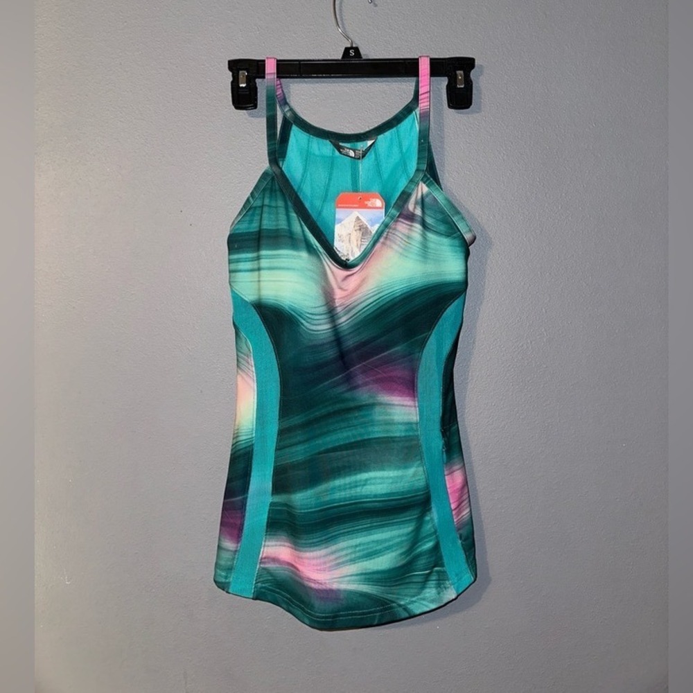 The North Face Rio Tank Top Teal Blue Swirl Casual Outdoor Women's Small NWT